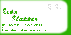 reka klapper business card